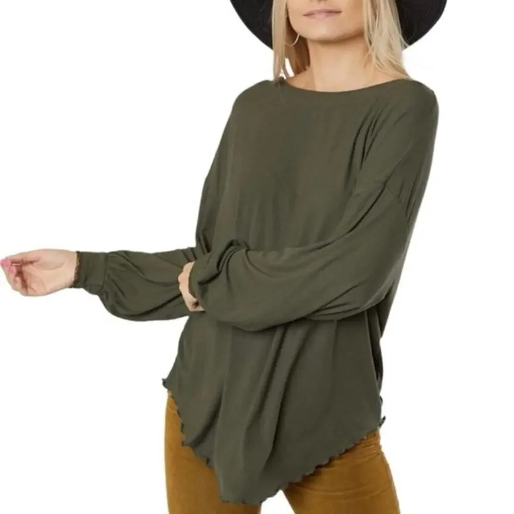 Free people Shimmy Shake Top open back in green size small